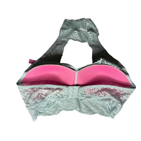 Pink Victorias Secret Push Up Bra Small Pale Blue New Lace - Picture 2 of 12